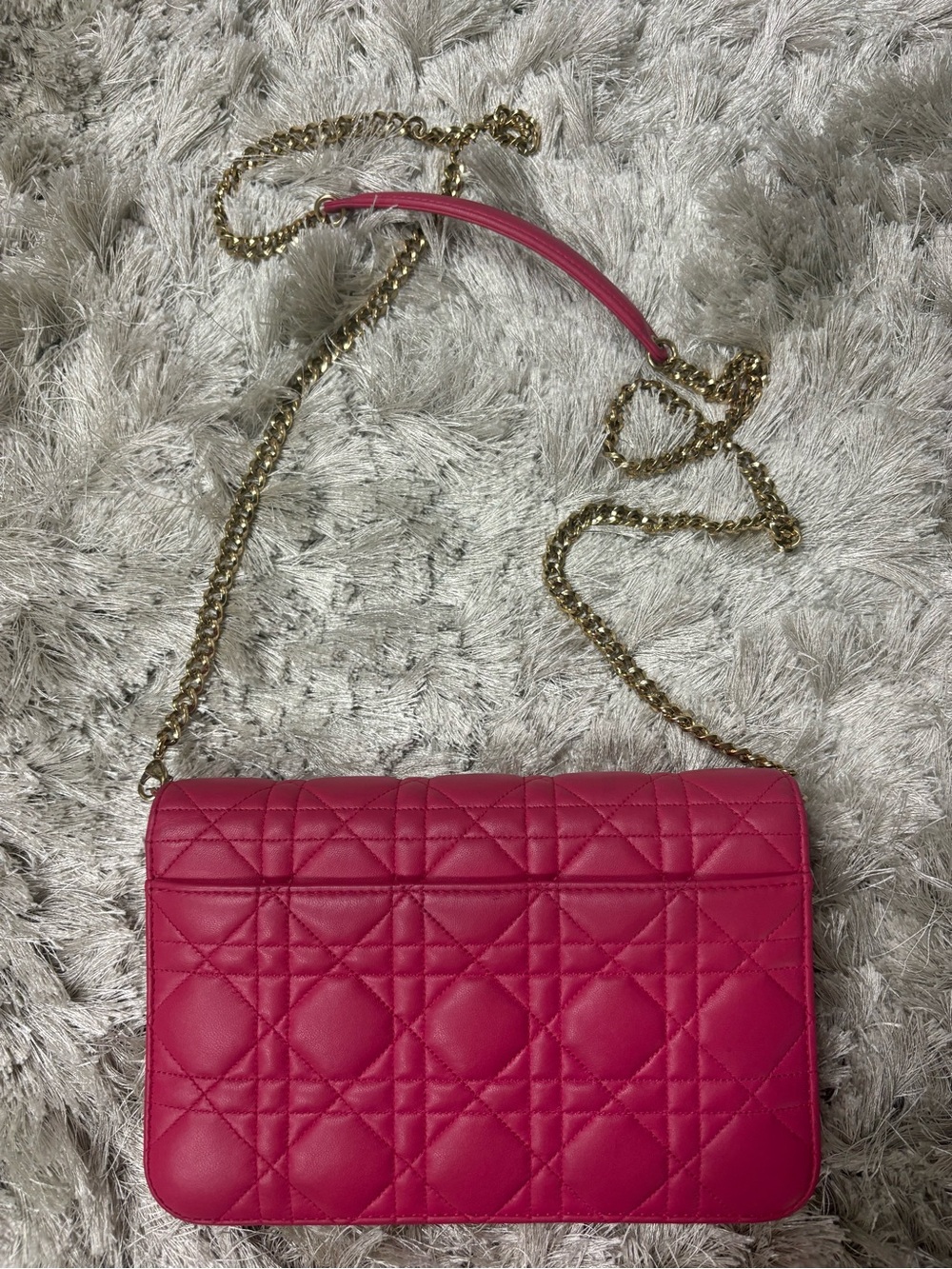 Lady Dior WOC Hot Pink Quilted Leather Chain Crossbody - Picture 7 of 14